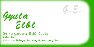 gyula elbl business card